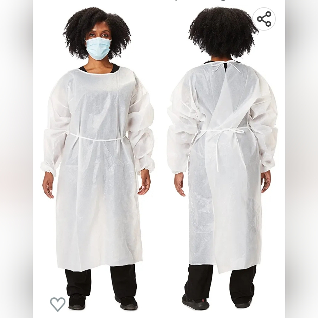 20 Pc Disposable Isolation Medical-Dental Fluid-Resistant Isolation Gown